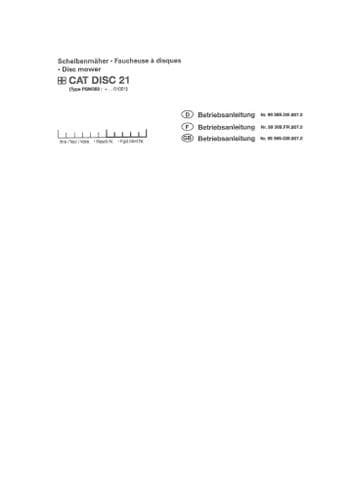 Pottinger Disc Mower CAT 21 Operators Manual