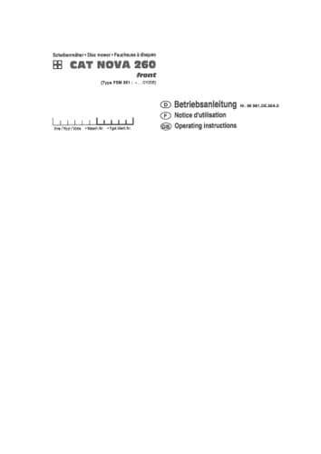 Pottinger Disc Mower CAT Nova 260 Operators Manual