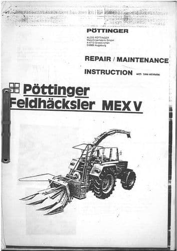 Pottinger Feldacksler MEX V Forager Repair Manual
