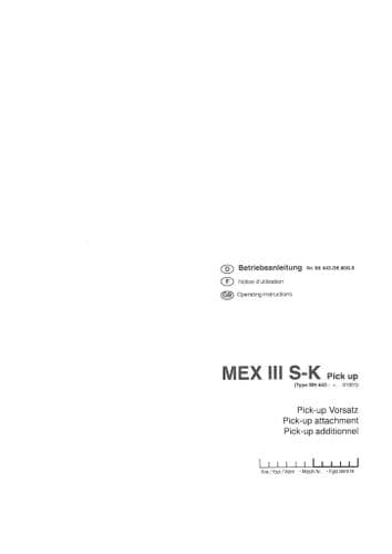 Pottinger Forage Harvester MEX III S-K Operators Manual