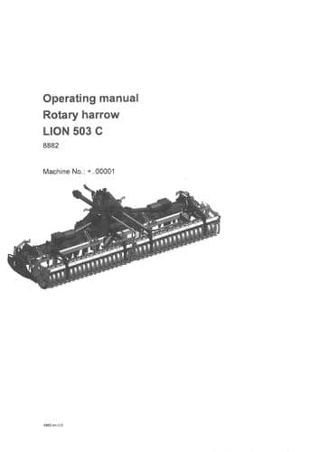 Pottinger Harrows 503 C Operators Manual