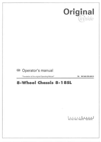 Pottinger Loader Wagon 8 Wheel Chassis 8-18SL Operators Manual