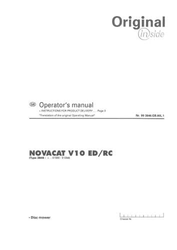 Pottinger Mower Conditioner NovaCat V10ED V10RC Operators Manual