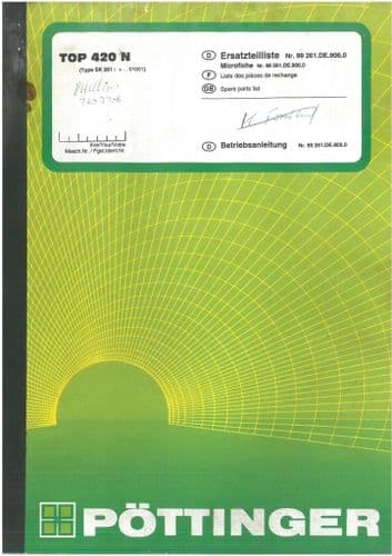 Pottinger Rakes Top 420 N Parts Manual - 420N