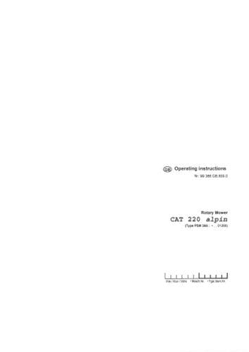 Pottinger Rotary Mower CAT 220 Alpin Operators Manual