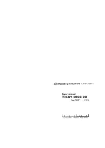 Pottinger Rotary Mower CAT 29 Operators Manual