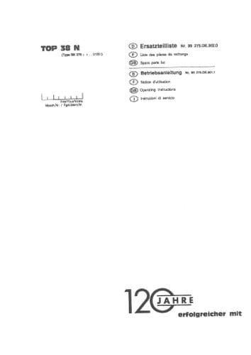 Pottinger Rotary Swather SCHWADKREISEL Top 38N Operators & Spare Parts Manual