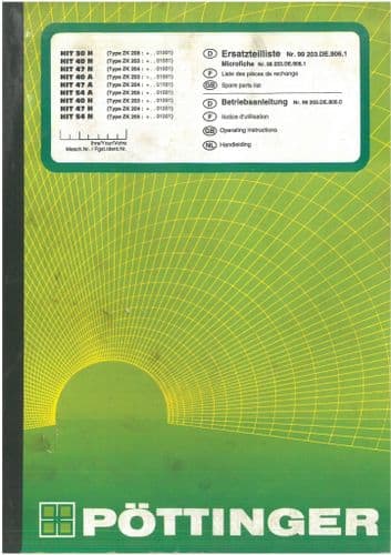 Pottinger Tedder HIT 30H 40N 47N 40A 47A 54A 40H 47H 54N Operators Manual - 30 40 47 54 H N A
