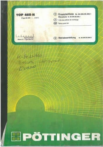 Pottinger Top 460 N Windrower Parts Manual