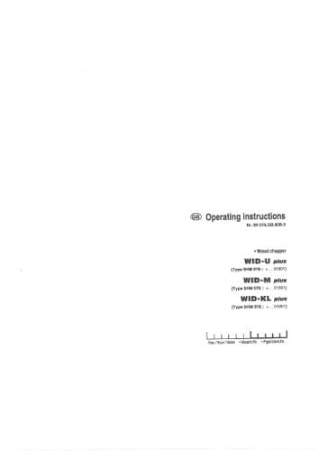 Pottinger Wood Chipper WID-U Plus WID-M Plus WID-KL Plus Operators Manual