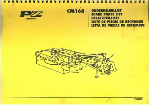 PZ Greenland Mower CM168 Parts Manual
