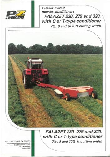 PZ Zweegers Falazet 230 275 320 - C or T Mower Conditioner Brochure