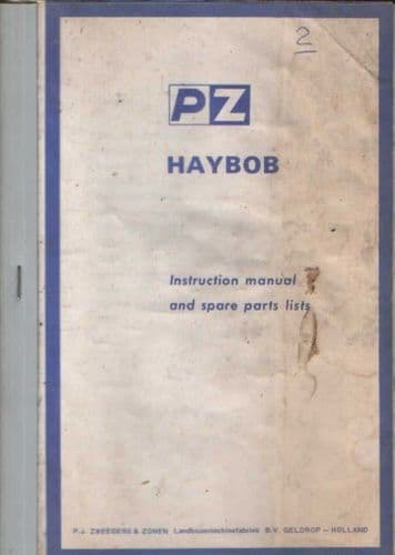 PZ Zweegers Haybob Operators Manual with Parts List