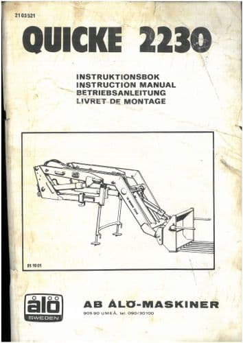 Quicke Loader 2230 Operators Manual