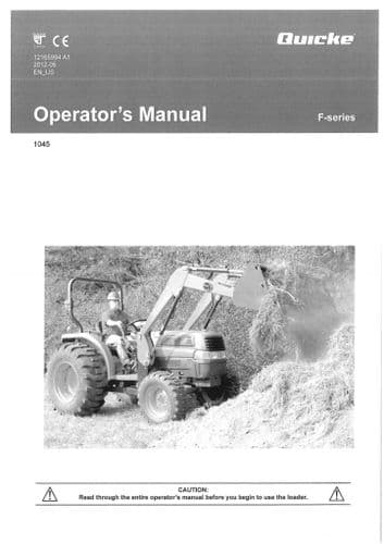 Quicke Tractor Loader F Series 1045 Operators Manual