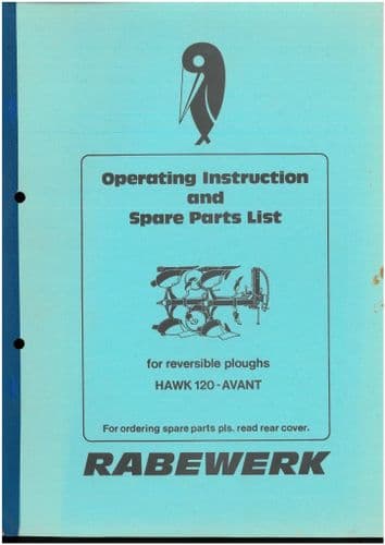 Rabewerk Plough Hawk 120 - Avant Operators Manual & Parts List