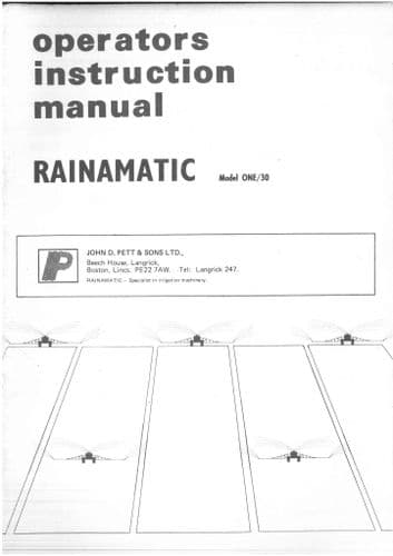Rainamatic Self Travelling Sprinkler 1/30 Operators Manual