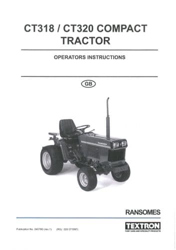 Ransomes Compact Tractor CT318 & CT320 Operators Manual