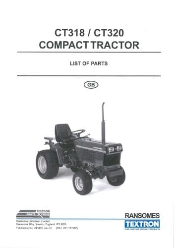Ransomes Compact Tractor CT318 & CT320 Parts Manual