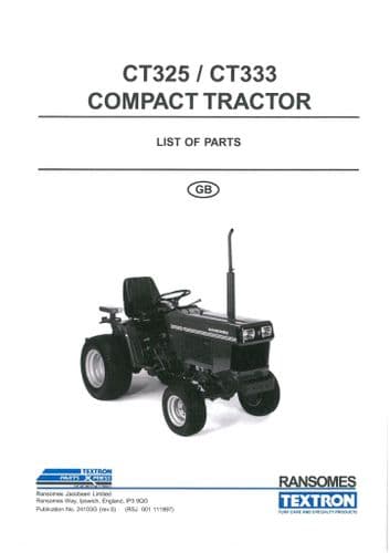 Ransomes Compact Tractor CT325 CT333 Parts Manual