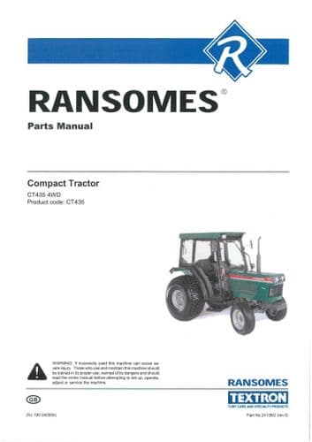 Ransomes Compact Tractor CT435 4WD Parts Manual