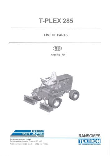 Ransomes Cylinder Mower T Plex 285 Parts Manual