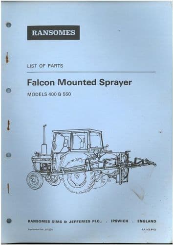 Ransomes Falcon Mounted Sprayer - Models 400 & 550 Parts Manual