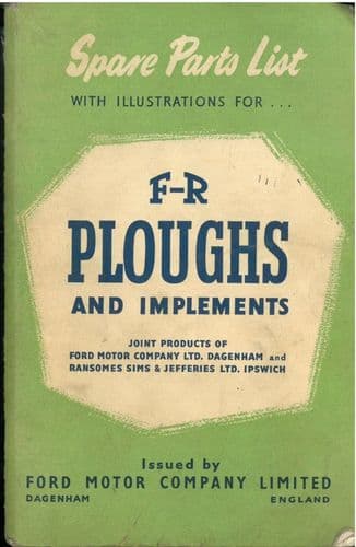 Ransomes FR Ploughs & Implements Parts Manual
