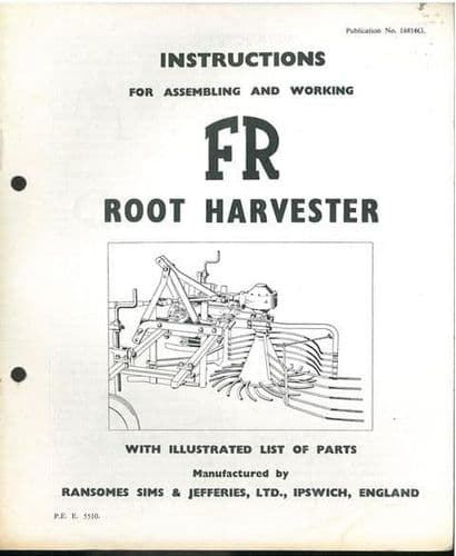 Ransomes FR Root Harvester Operators Manual