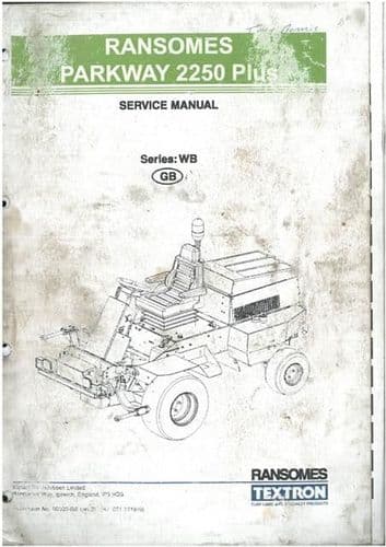 Ransomes Grass Cutting Machine Parkway 2250 Plus Workshop Service Training Manual