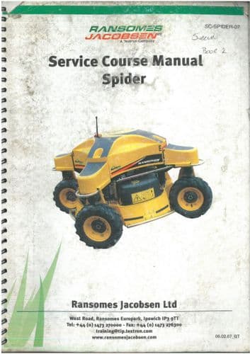 Ransomes Jacobsen Spider Workshop Service Course Manual