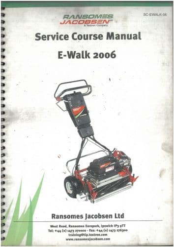 Ransomes Jacobsen Walk Behind Mower EWalk 2006 Service Course Manual & Parts List
