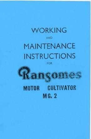 Ransomes MG2 Motor Cultivator Tractor Operators Manual