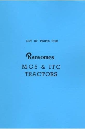 Ransomes MG6 & ITC Tractor Parts Manual