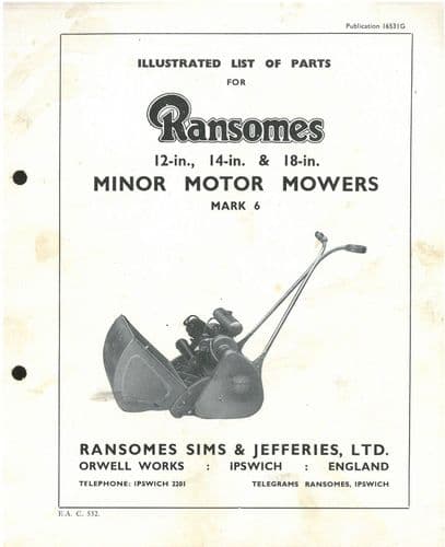 Ransomes Minor Motor Lawn Mower 12