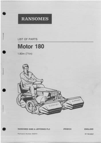 Ransomes Motor 180 Parts Manual