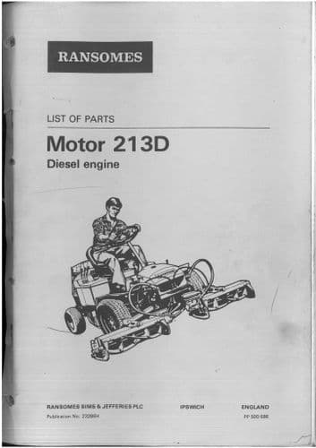 Ransomes Motor 213D Parts Manual - 213 D