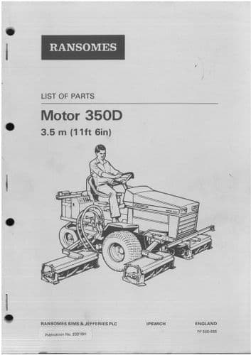 Ransomes Motor Gang Mower 350D Parts Manual