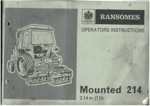 Ransomes Mounted Mower 214 Operators Manual