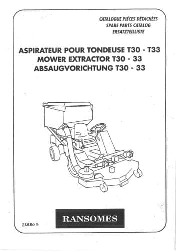 Ransomes Mower Extractor T30 - T33 Parts Manual