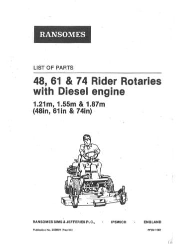 Ransomes Ride On Mower Tractor Rider Rotaries 48