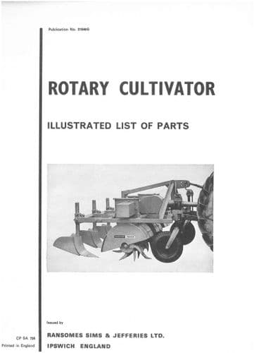 Ransomes Rotary Cultivator Parts Manual