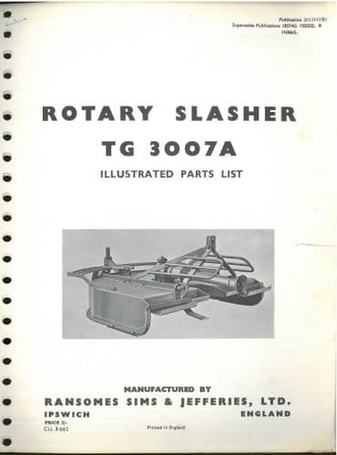 Ransomes Rotary Slasher TG 3007A Parts Manual - TG3007A