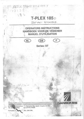 Ransomes T-Plex 185 Ride-on-Mower Operators Manual