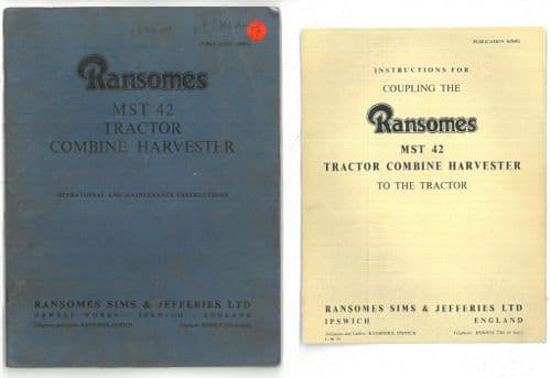 Ransomes Tractor Combine MST42 Operators Manual - MST 42 - ORIGINAL