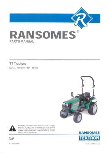 Ransomes Tractor TT118 TT121 TT124 Parts Manual