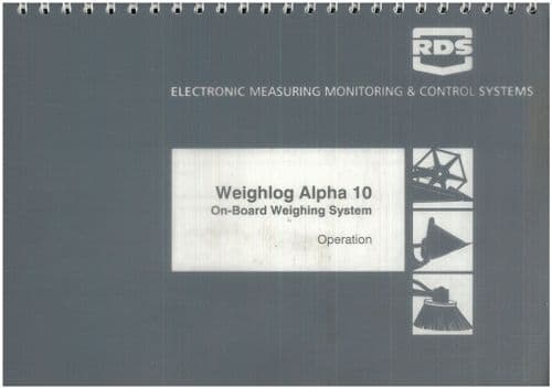 RDS  Combine On Board Weighing System Weighlog Alpha 10 Operators Manual