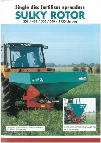 Reco Sulky Rotor Single Disc Fertiliser Spreader 302 - 402 - 500 - 600 1150  Brochure