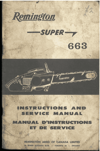 Remington Chainsaw Super 663 Operators Manual