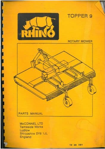 Rhino Rotary Mower Topper 9  Parts Manual